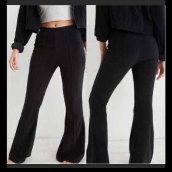 aerie Pants - AERIE Womens Black Flare Corduroy Velvet Pant Sz XS Athletic Casual 38x 27 Comfy